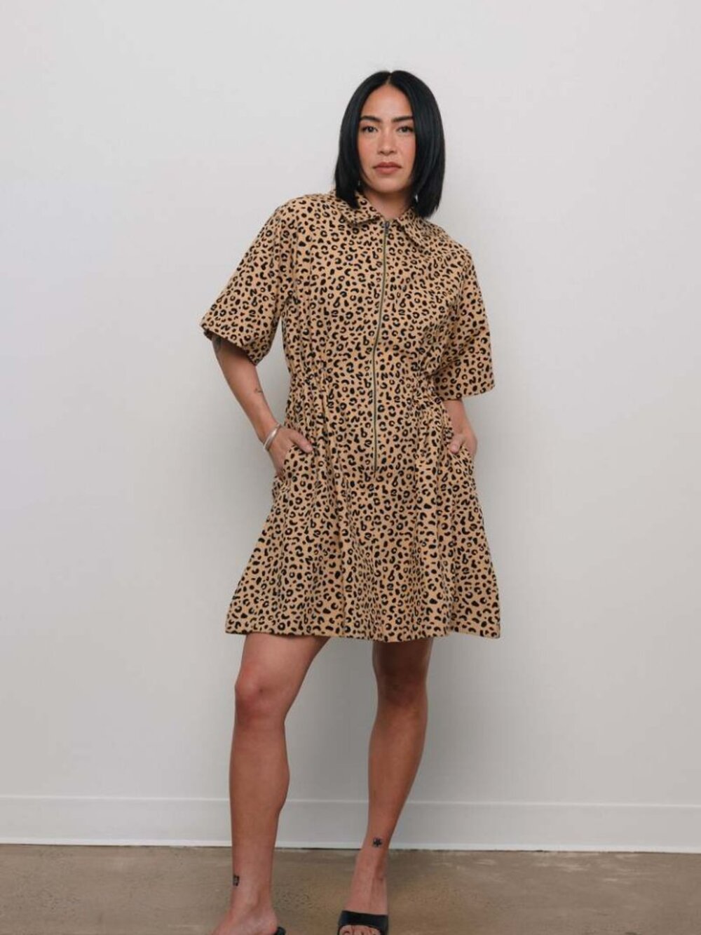 NWT Noble Utility Dress, leopard print, organic cotton